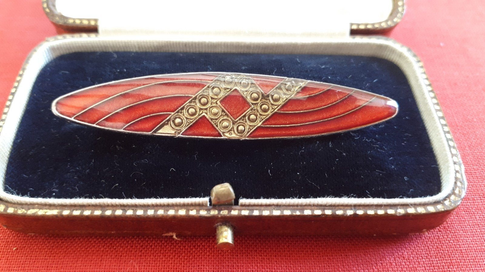 PIERRE BEX Broche in Art Deco Stijl. Jaren '70., Sieraden, Tassen en Uiterlijk, Ophalen of Verzenden, Koper, Broche
