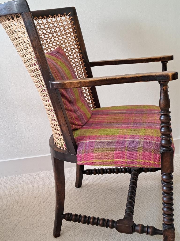 antiek stoeltje gerestaureerd stof Designers Guild, Ophalen