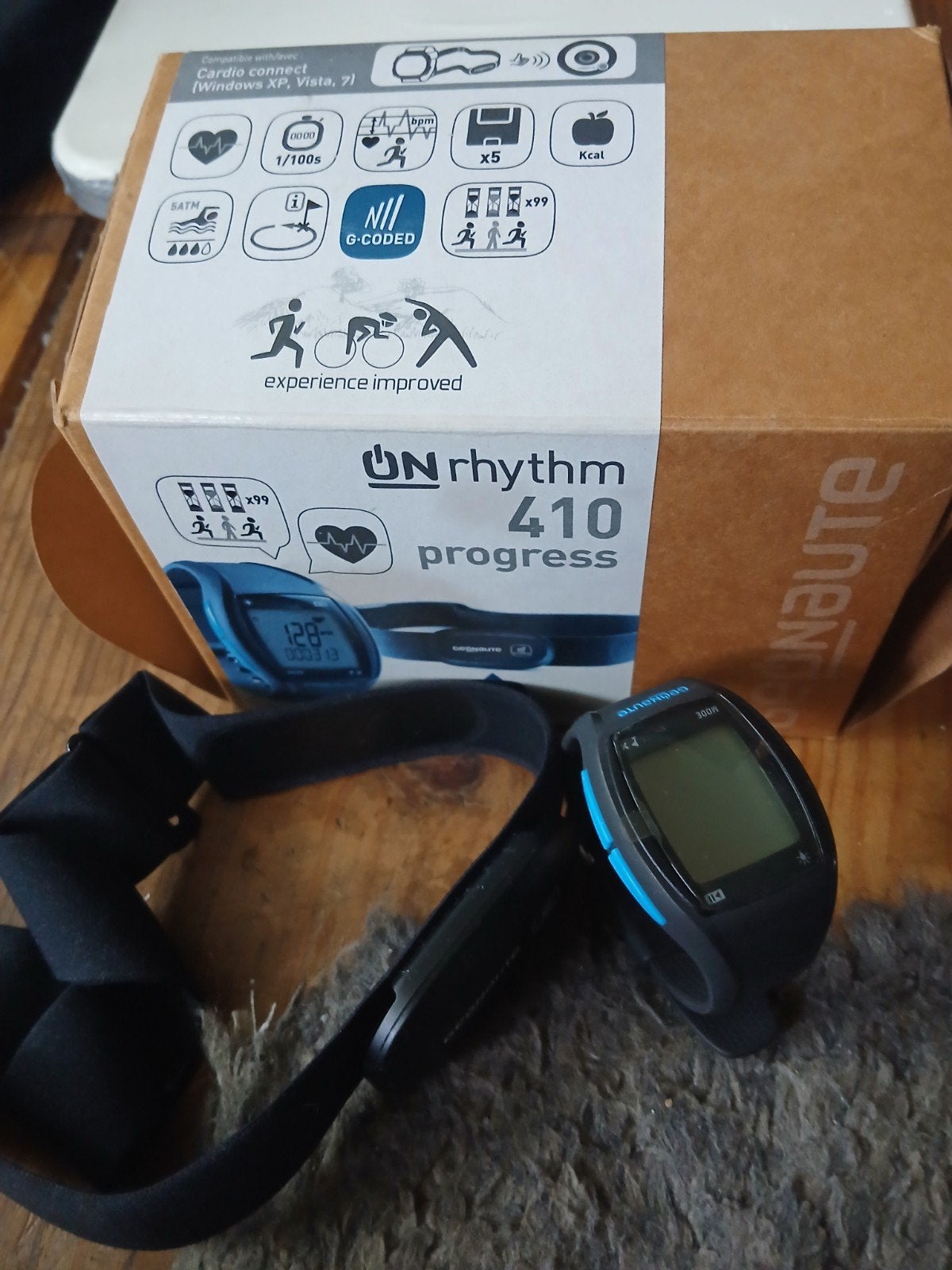 ON rhythm 410 progress hartslagmeter met borstband, Ophalen, Gebruikt, Overige merken, Met borstriem