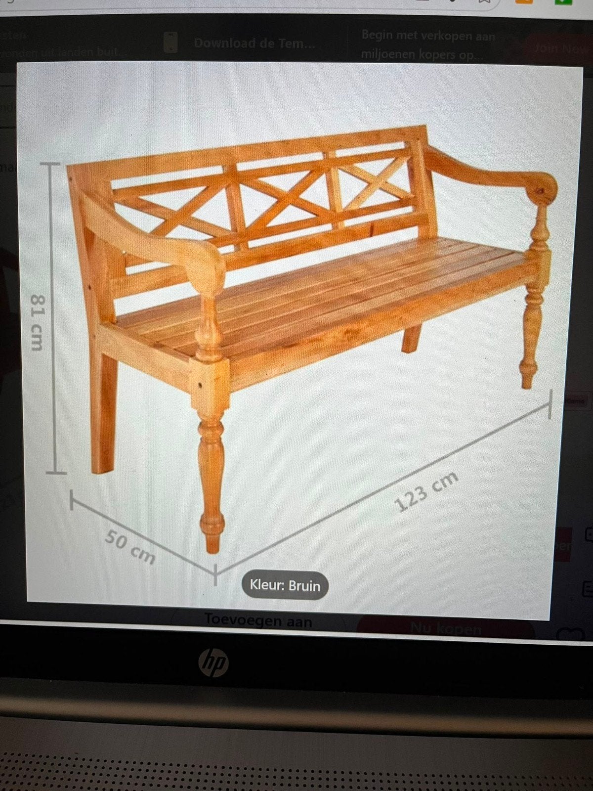 Nieuw in verpakking houten bankje, Ophalen, Nieuw, Bruin, Hout