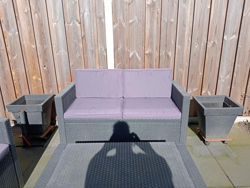 Allibert Tuinbank - Gebruikt (kussens optioneel), Tuin en Terras, Ophalen of Verzenden, Gebruikt, Kunststof