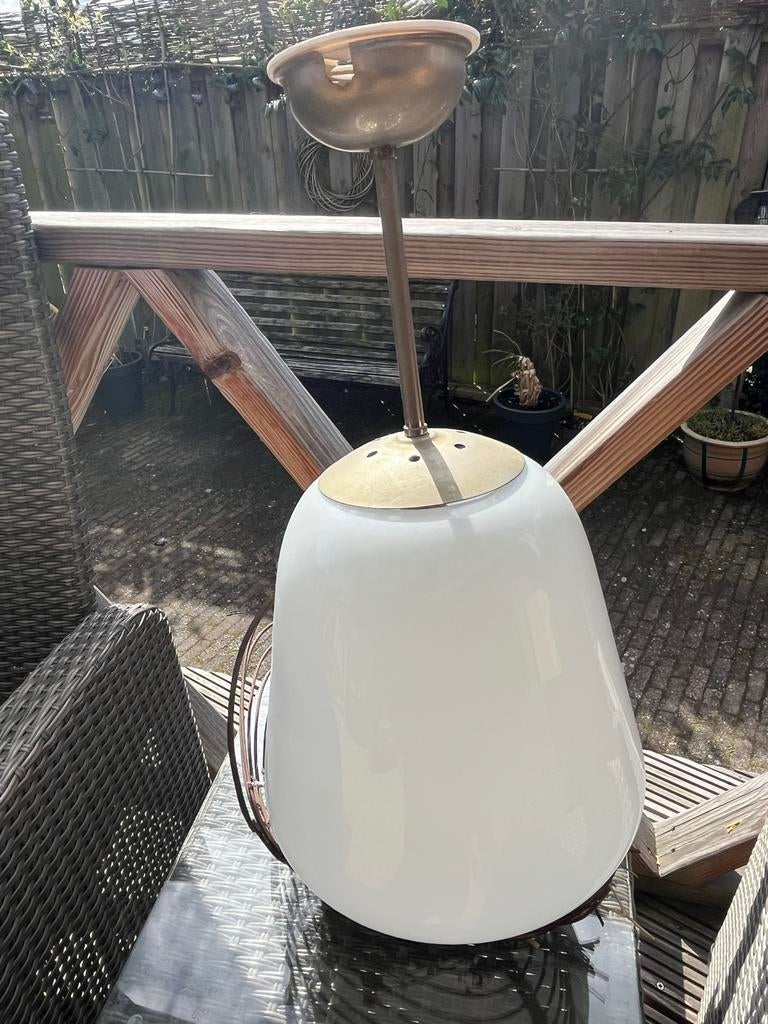Vintage Opale Glazen Plafondlamp - Jaren '70 Stijl, Ophalen, Gebruikt