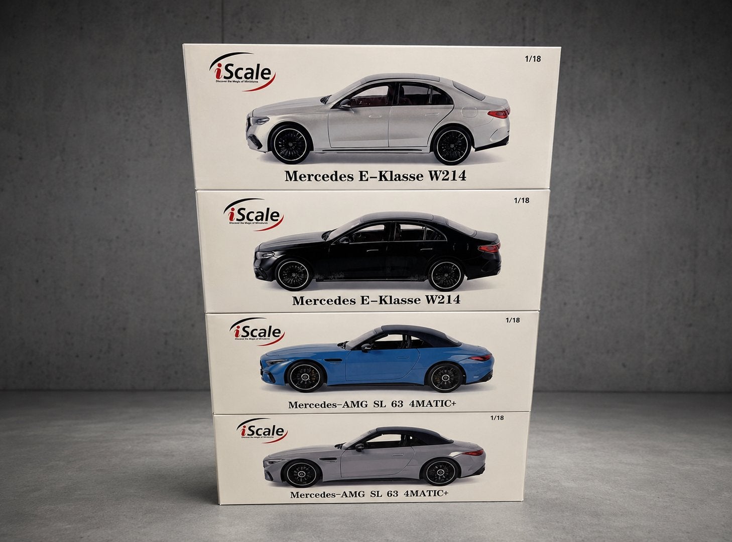 iScale Mercedes modellen 1:18 - E-Klasse W214 & AMG SL 63, Ophalen of Verzenden, Nieuw, Auto, Overige merken
