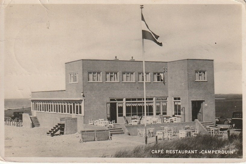Camperduin bij Bergen aan Zee  cafe restaurant 1941, Ophalen of Verzenden, 1940 tot 1960, Gelopen, Noord-Holland