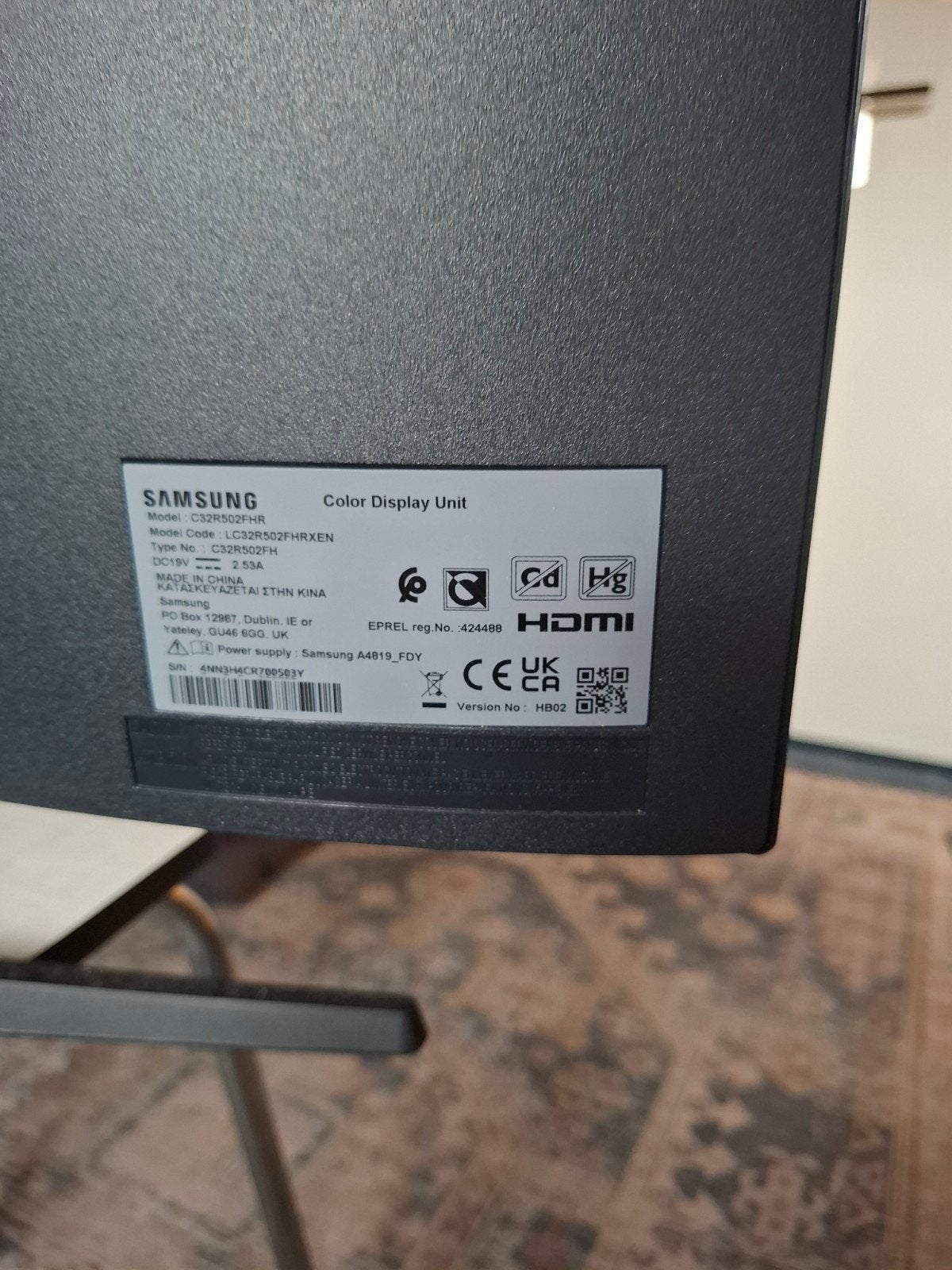 Samsung C32R502FHR 32 inch Curved Monitor Full HD, VA, Full HD, Curved, Samsung