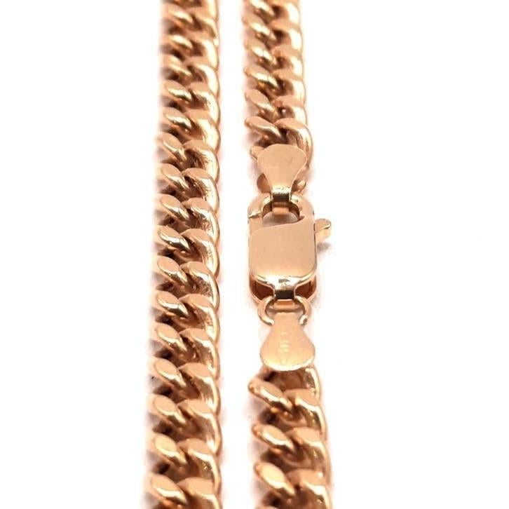 Gouden coban link ketting 14kt, Www.bredajuwelier.nl, Nieuw, Ophalen of Verzenden, Www.bredajuwelier.nl