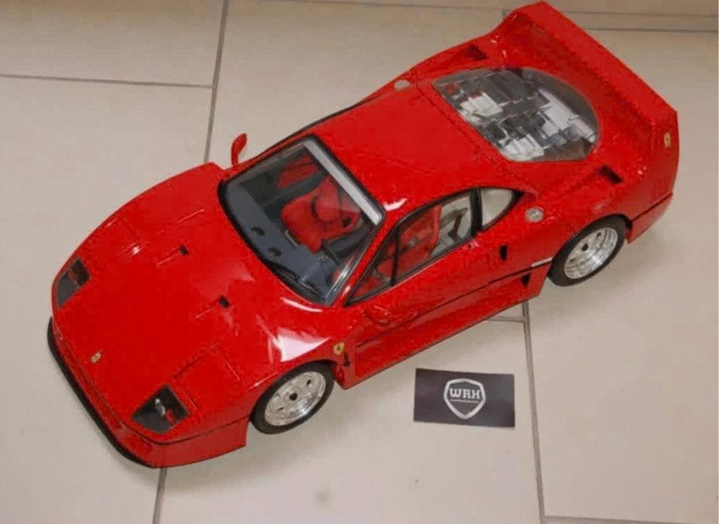 1:8 POCHER Ferrari F40 rosso corsa + vitrinekap UNIEK!! WRH, Ophalen, Zo goed als nieuw, 1:5 t/m 1:8, Auto