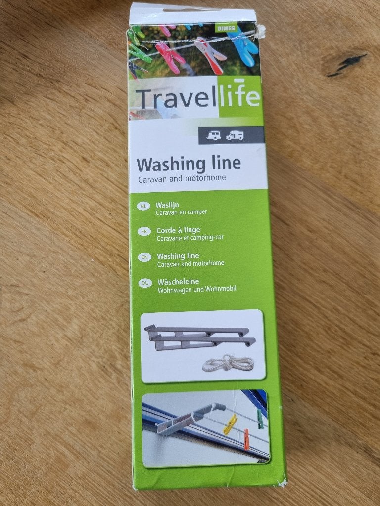 Travellife waslijn voor aan de caravan, Caravans en Kamperen, Ophalen, Zo goed als nieuw