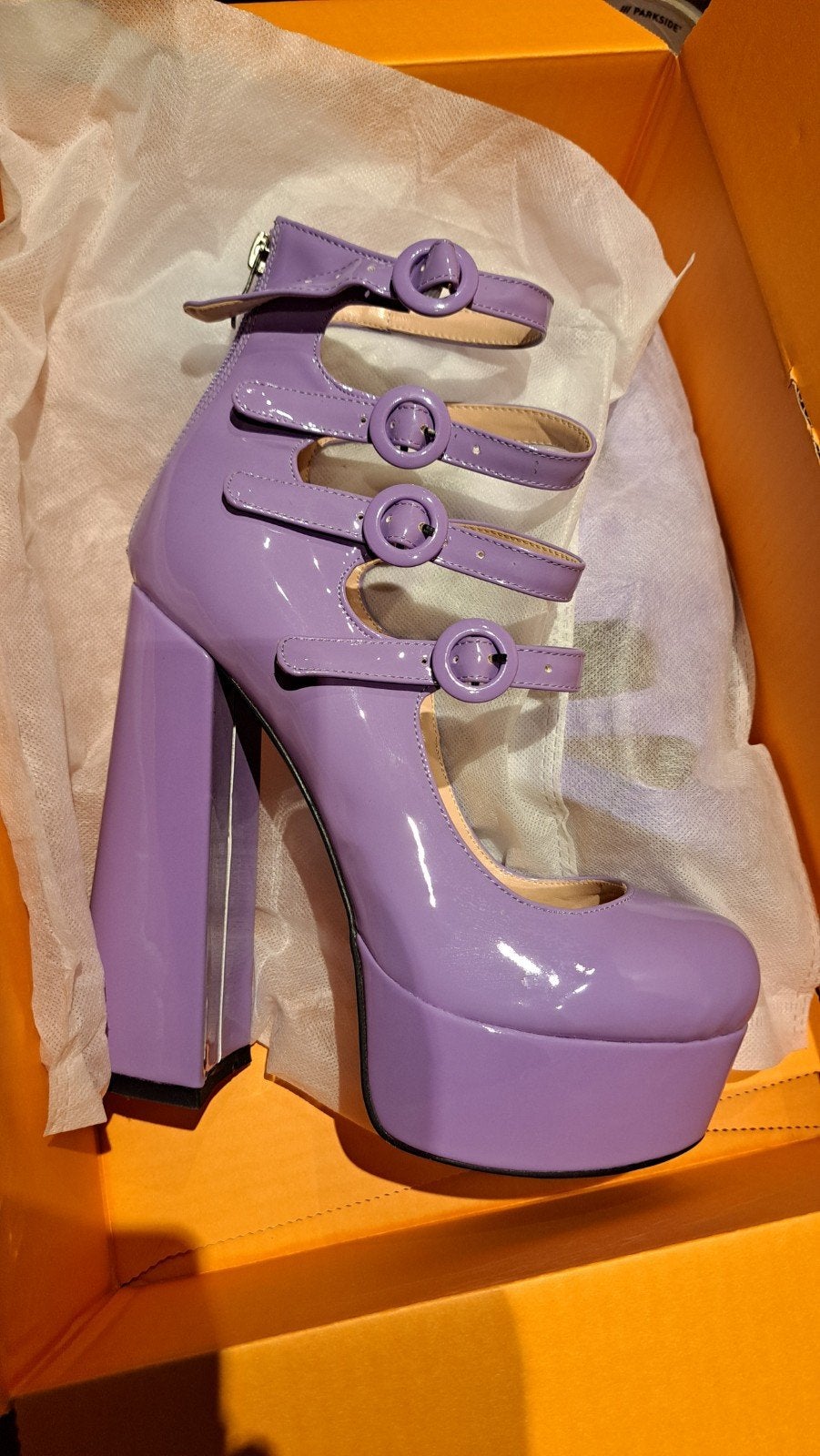 Paarse Platform Hakken met Gespen - Nieuw, Verzenden