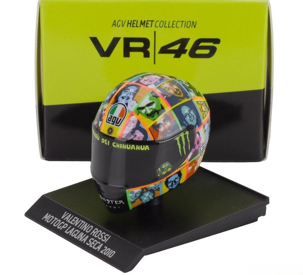 Valentino Rossi AGV helm 2010 Laguna Seca 1:10, Aachen, Overige typen, Nieuw, Ophalen of Verzenden