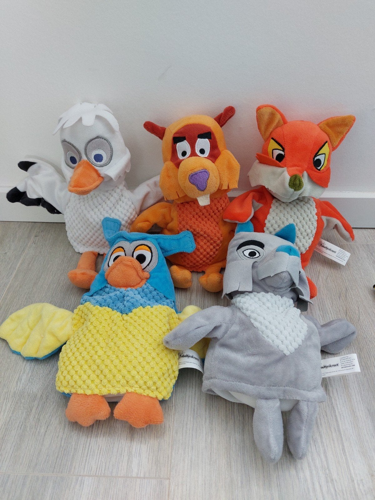 Knuffel handpop Fabeltjeskrant 5 stuks uil L2270, Ophalen of Verzenden, Zo goed als nieuw, Overige typen