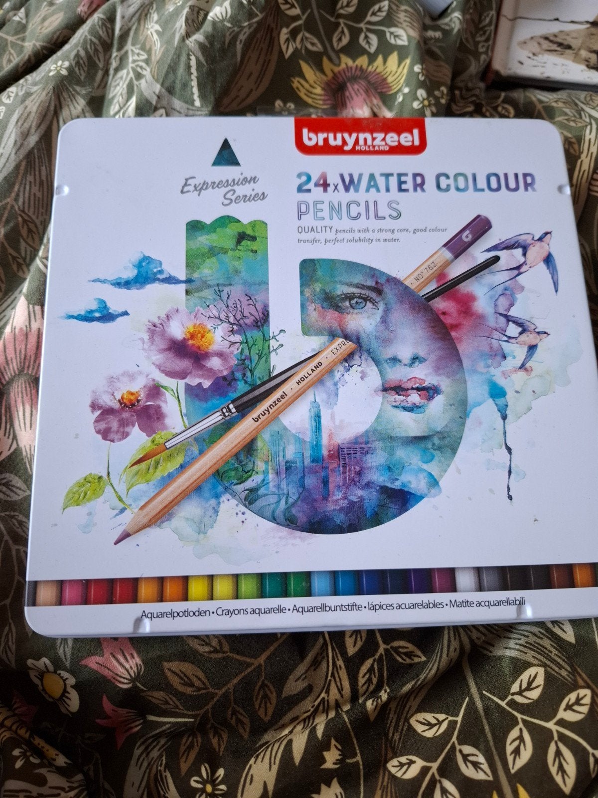 Bruynzeel Expression Aquarelpotloden 24 stuks in blik, Ophalen of Verzenden, Zo goed als nieuw, Waterverf