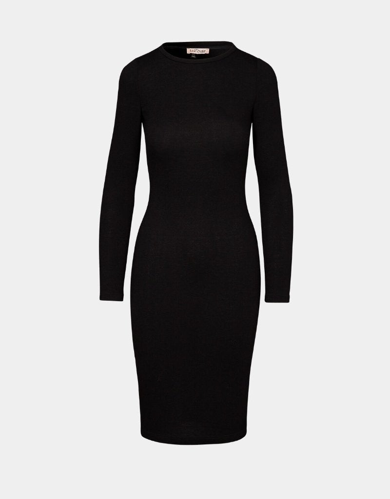 LADRESS zwart wollen jurkje met kaartjes, Verzenden, Zwart, Maat 46/48 (XL) of groter, Nieuw