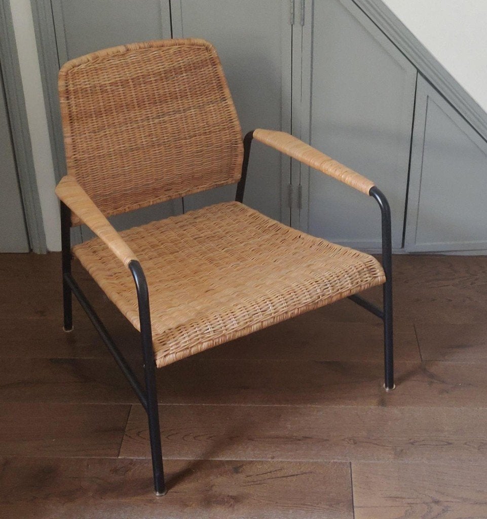 IKEA Ulriksberg rotan fauteuil, Ophalen, Zo goed als nieuw, 75 tot 100 cm, 50 tot 75 cm