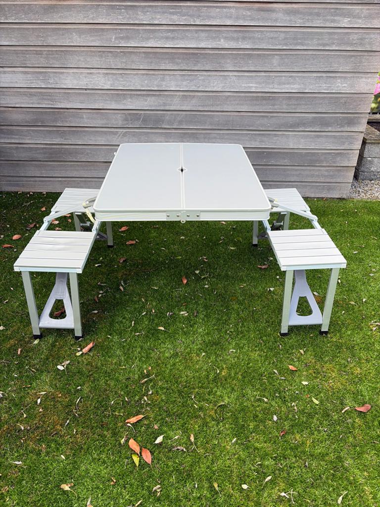 Picknicktafel, Ophalen, Gebruikt, Rechthoekig, Aluminium