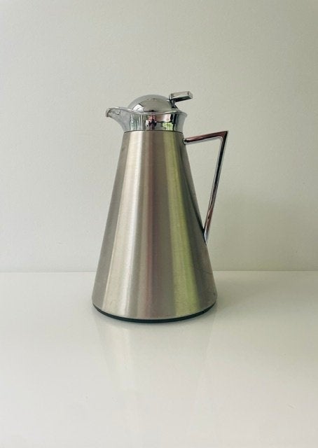 Scandinavische design thermoskan Ola Olsson –  jaren 80, Zilver, Ophalen of Verzenden, Metaal, Overige merken