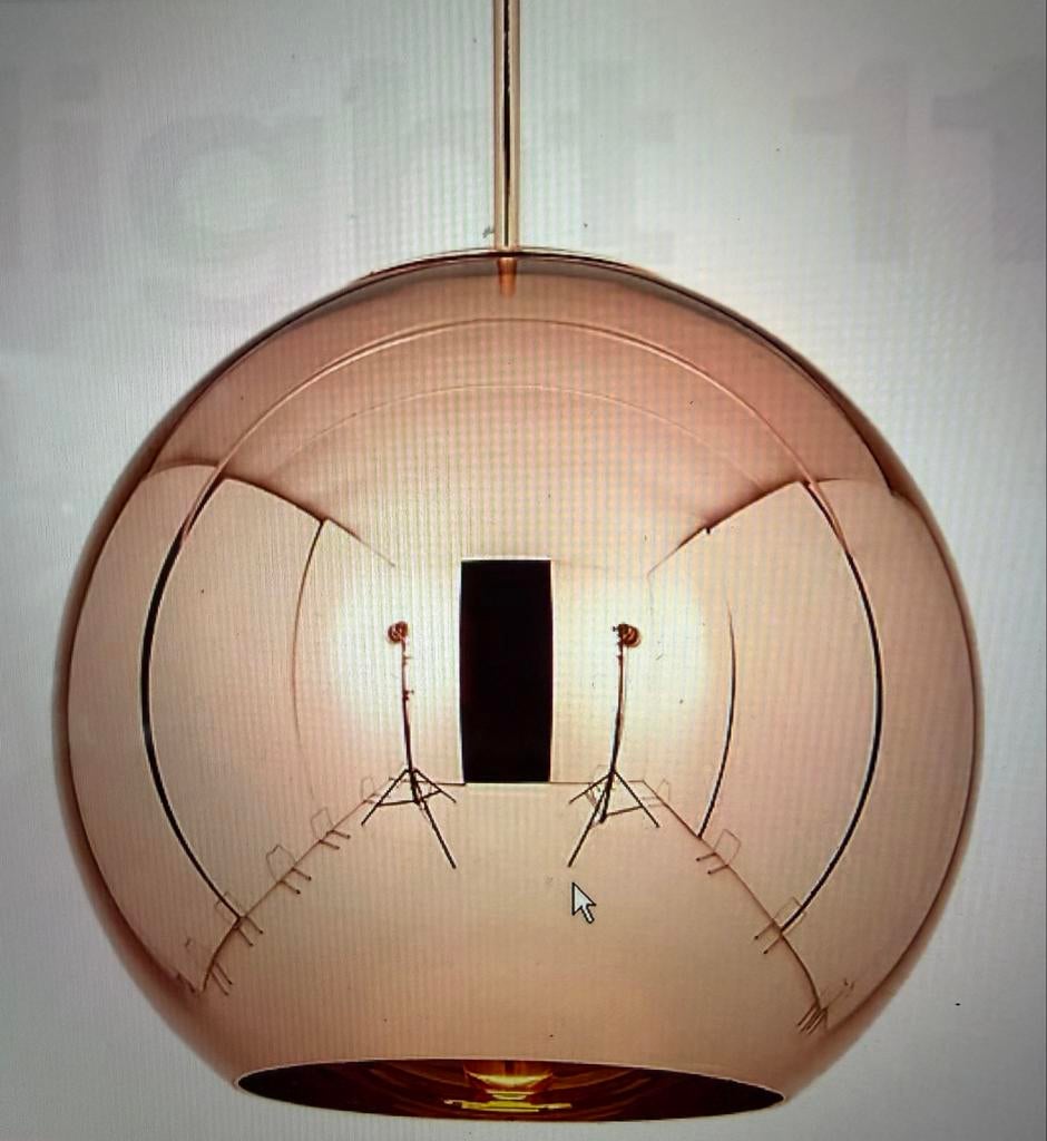 Tom Dixon mt 25cm 2stuksKoperkleurige hanglamp, Ophalen of Verzenden, Zo goed als nieuw, Metaal, 50 tot 75 cm