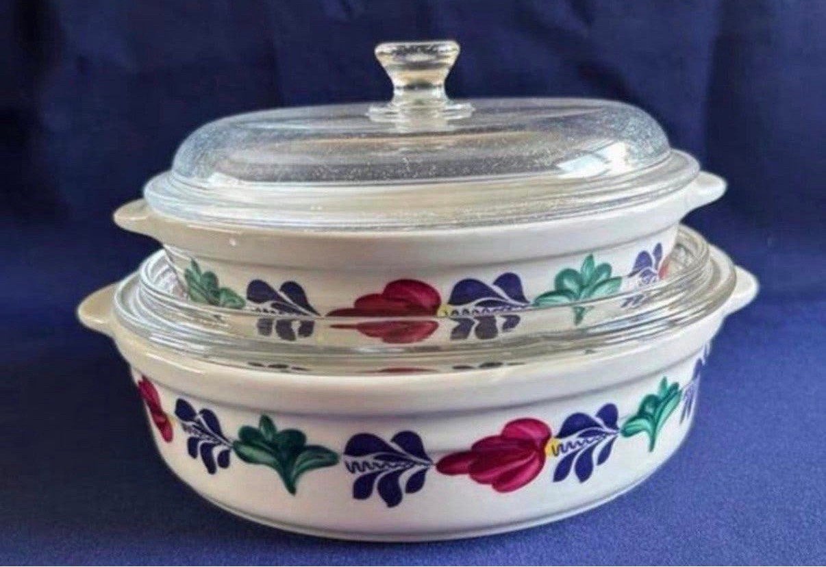 Boerenbont set parafour ovenschalen, Ophalen of Verzenden, Overige stijlen, Aardewerk, Schaal of Schalen