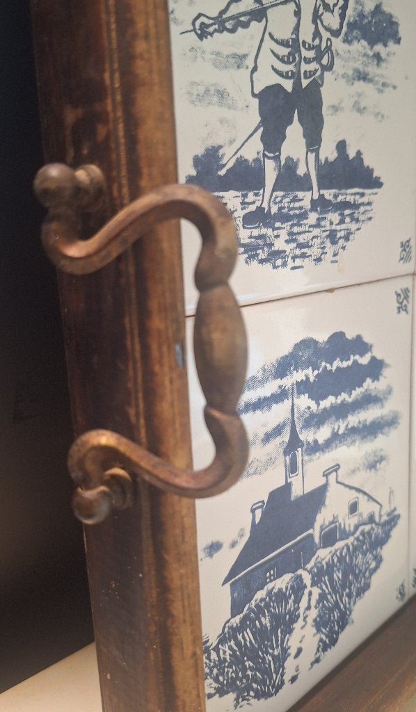 vintage dienblad met oud hollandse tegeltjes, Ophalen of Verzenden