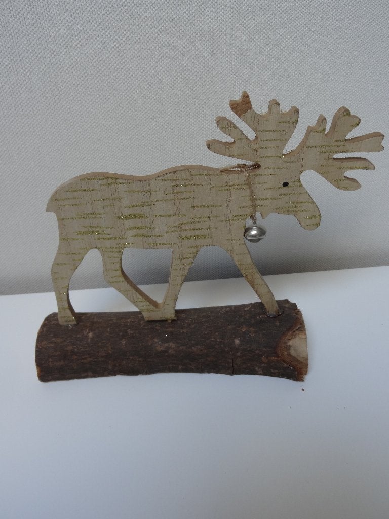 Houten eland - kerstdecoratie, Diversen, Ophalen of Verzenden, Gebruikt