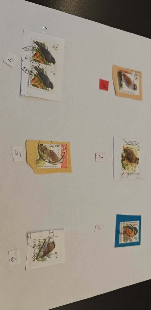 Postzegels Belgie vogels 6 stuks lot, Frankeerzegel, Ophalen of Verzenden, Zonder stempel, Gestempeld