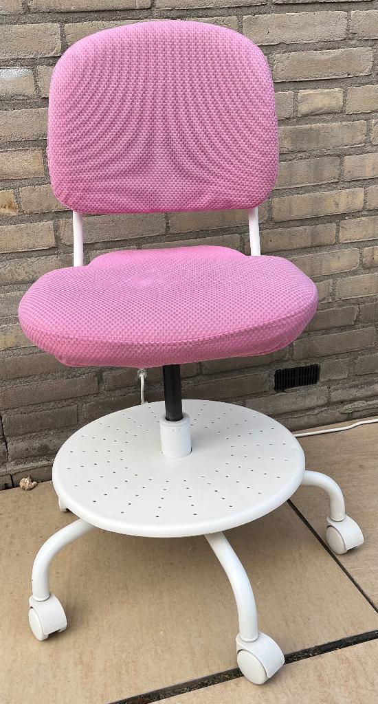 Kinder bureaustoel, Huis en Inrichting, Bureaustoelen, Ophalen, Gebruikt, Roze, Bureaustoel