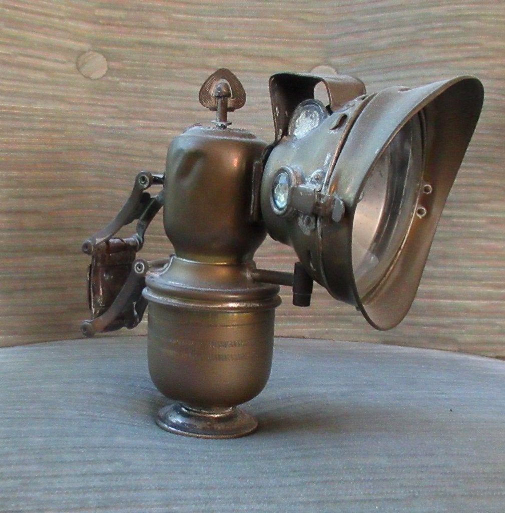 antieke carbid fietslamp koper, Ophalen of Verzenden