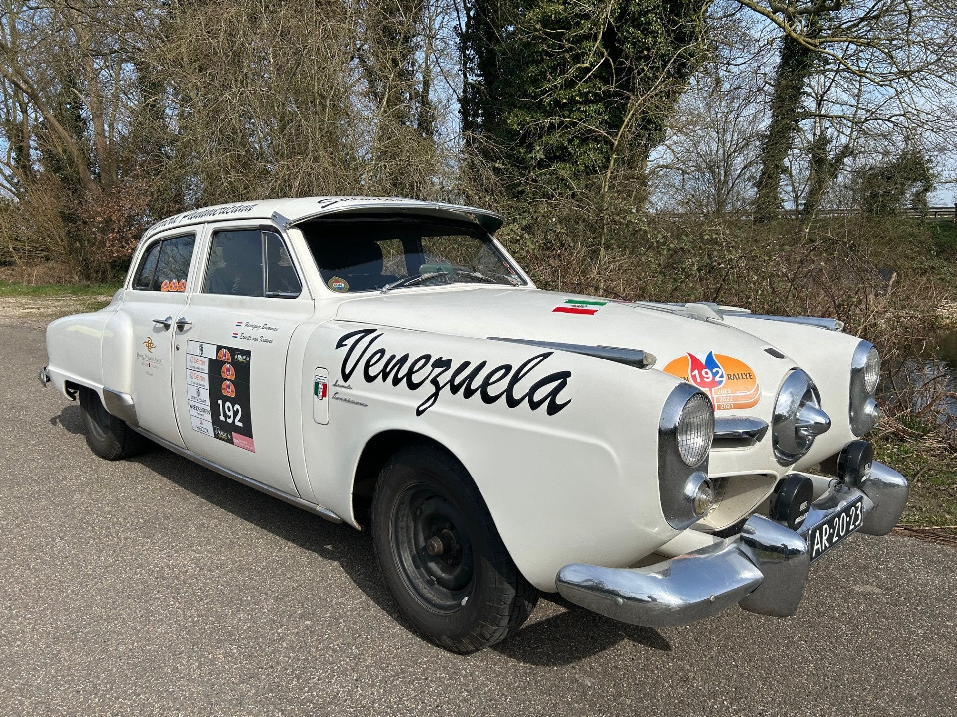 Studebaker Land cruiser Rallye Carrera Panamerica (bj 1950), Stof, 4 stoelen, Wit, 102 pk