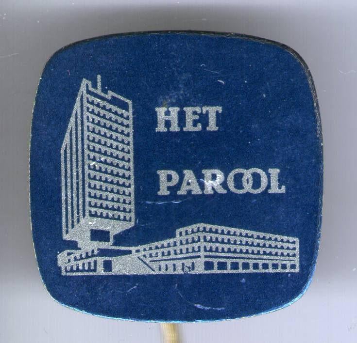 Het Parool blik kranten speldje ( W_040 ), Verzamelen, Verzenden, Zo goed als nieuw, Merk, Speldje of Pin