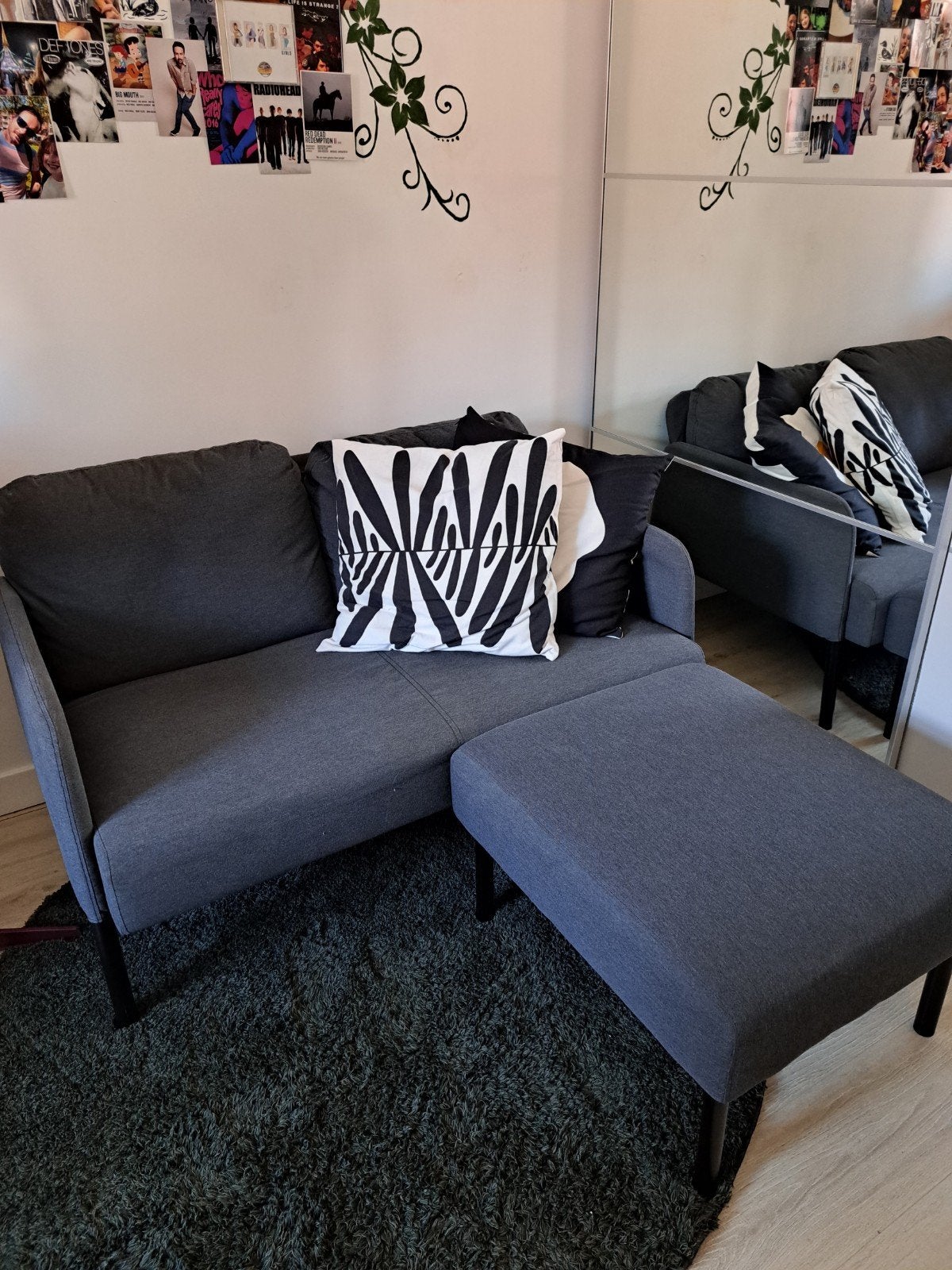 Ikea Glostad bankje met voetenbank - Zo goed als nieuw, Huis en Inrichting, Banken | Voetenbanken en Poefen, Ophalen, 75 tot 100 cm