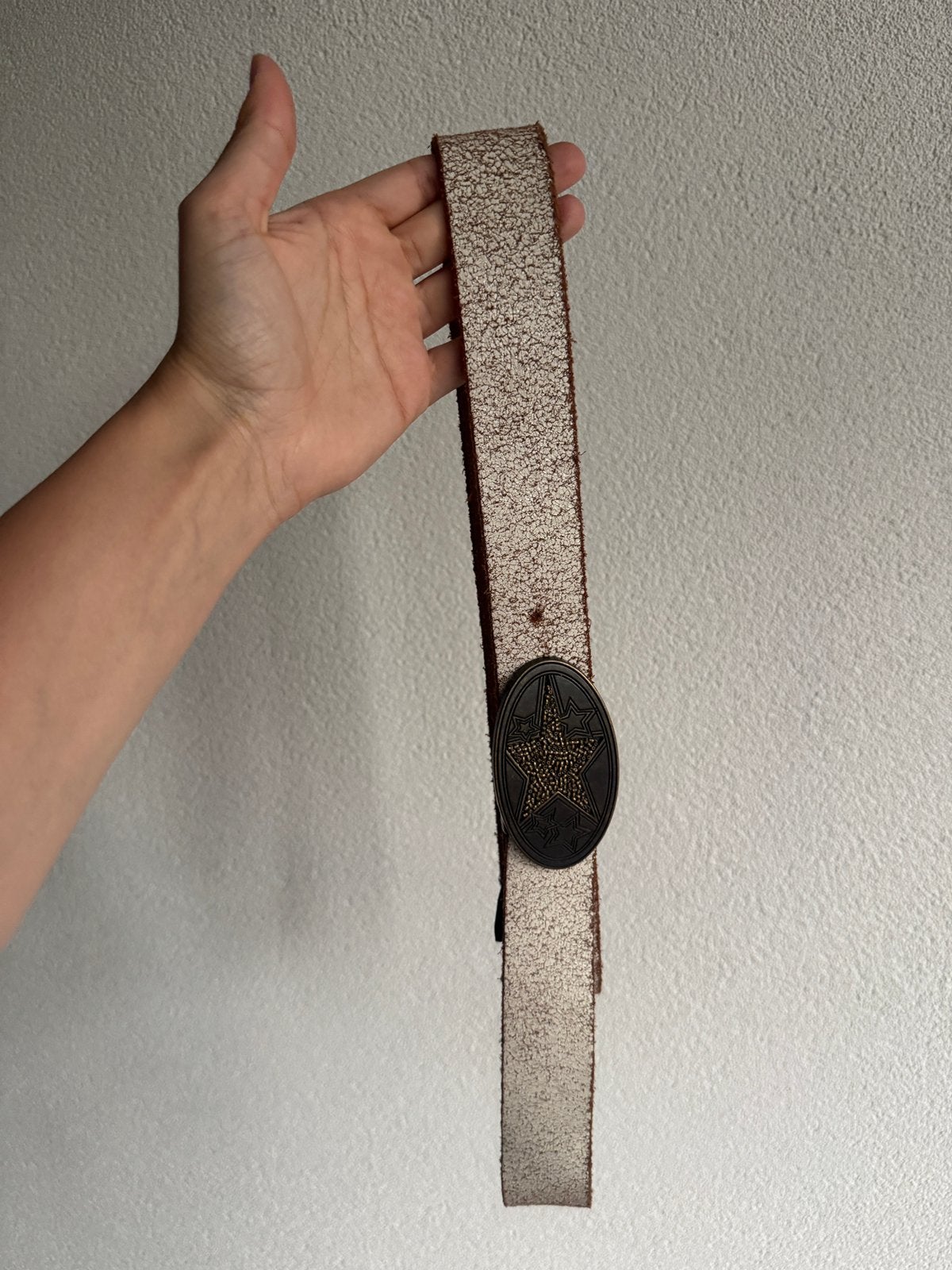 Vintage Y2K wit leren riem met ster gesp, Kleding | Dames, Riemen en Ceinturen, Vintage, 3 tot 5 cm, Vintage, 90 tot 100 cm
