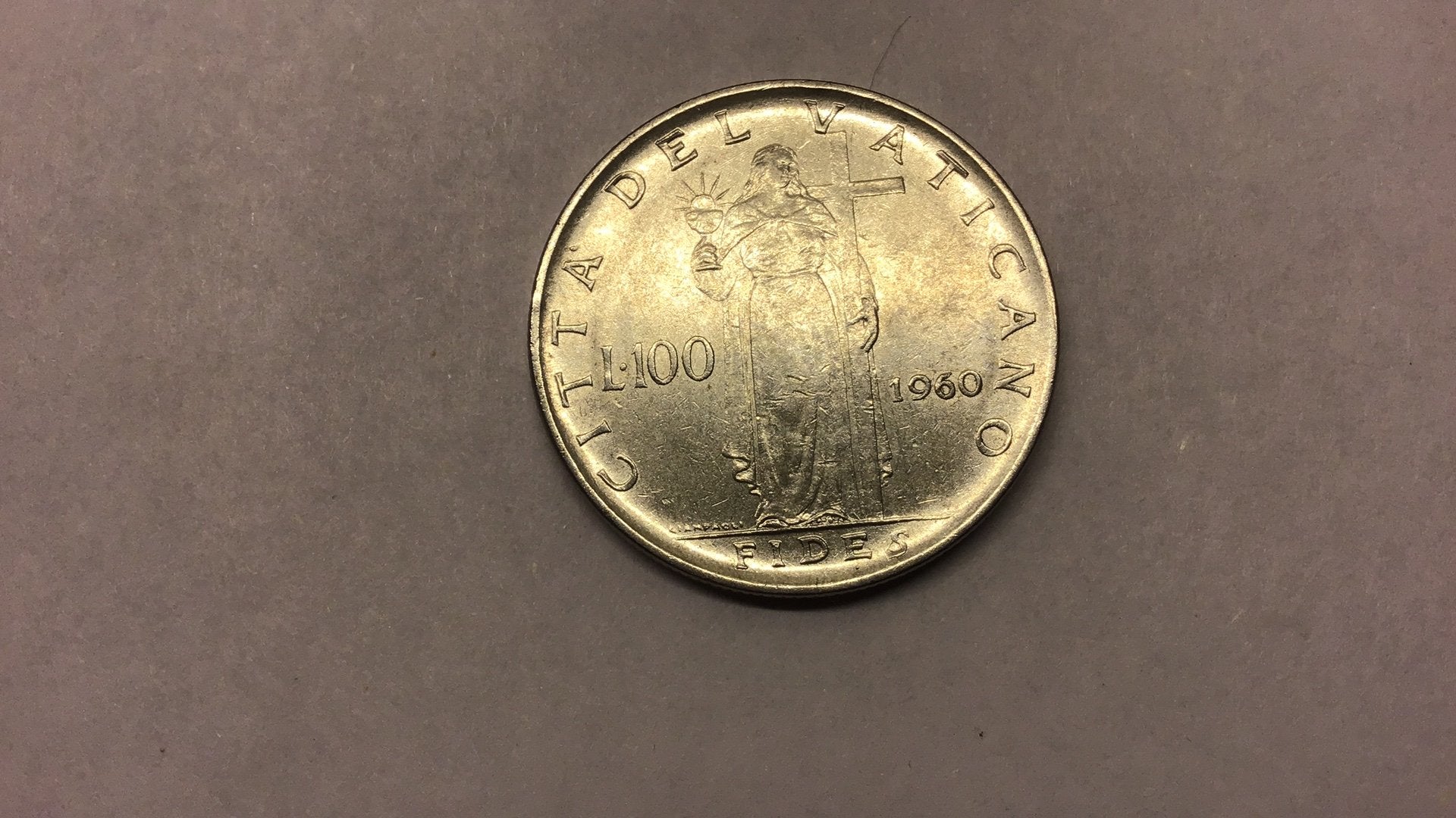 Vaticaan 100 lire 1960., Ophalen of Verzenden
