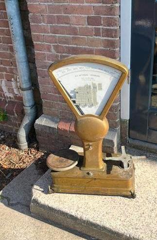 Fantastische antieke winkelweegschaal, Ophalen of Verzenden, Zo goed als nieuw, 500 gram of grover, Minder dan 10 kg
