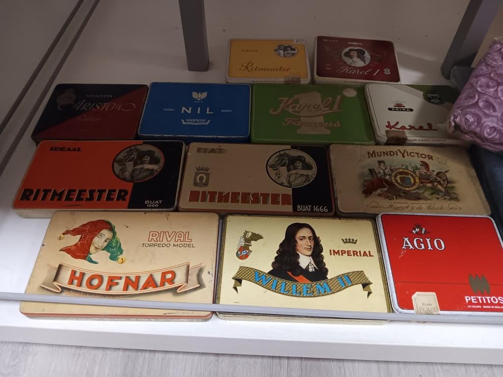 Vintage sigarenblikjes - Diverse merken en designs, Ophalen of Verzenden, Gebruikt, Overige, Overige merken