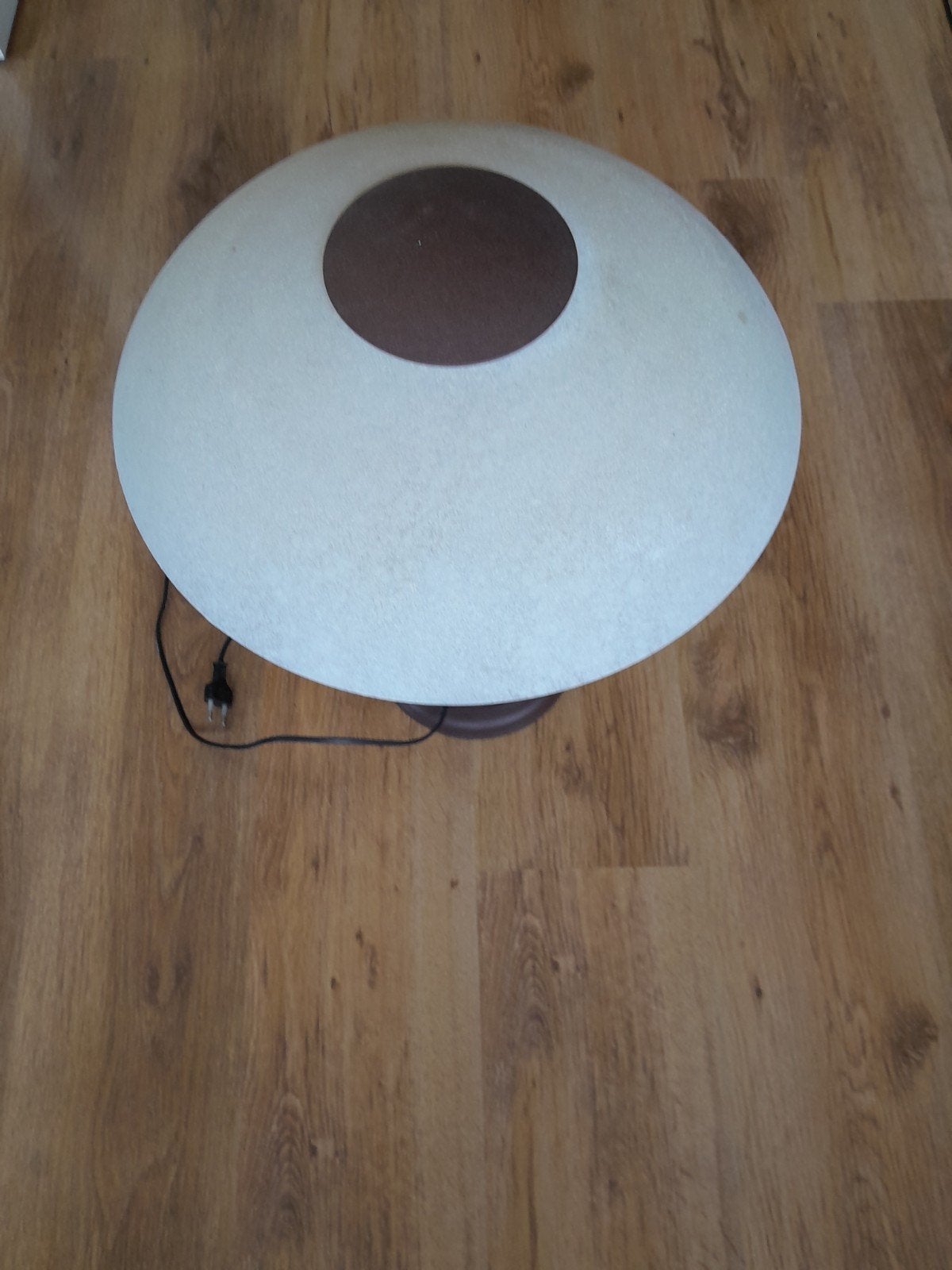 Bruine tafellamp met witte kap, Ophalen, Gebruikt, Sfeerlamp, Glas