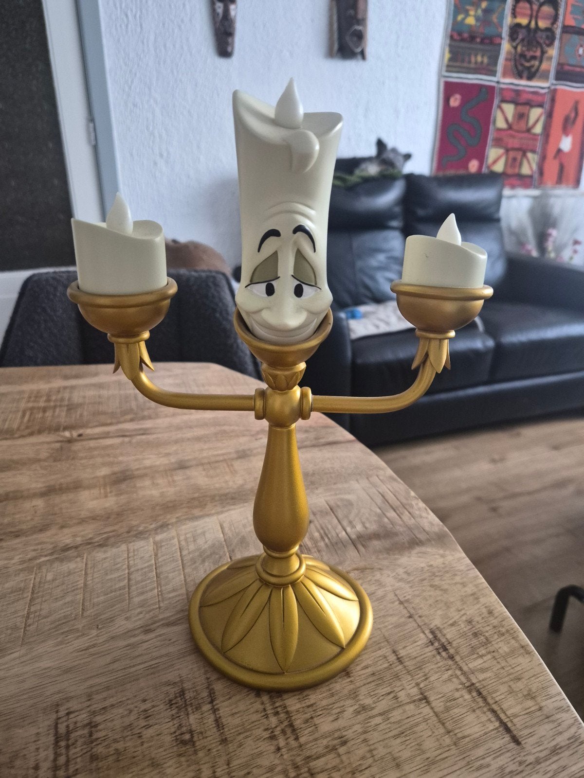 Werkende Disney Lumiere Lichtgevende Kandelaar - Beauty and, Verzamelen, Disney, Ophalen of Verzenden, Assepoester of Belle, Beeldje of Figuurtje