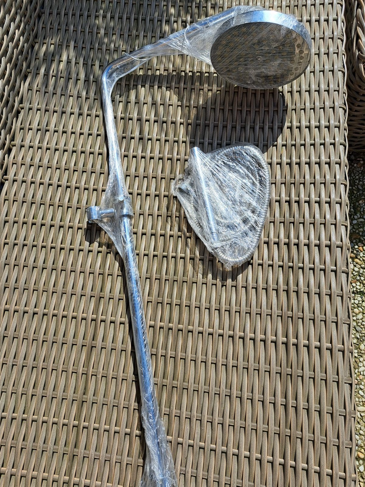 Chrome regen douche, met bijbehorende handdouche, Ophalen of Verzenden, Zo goed als nieuw