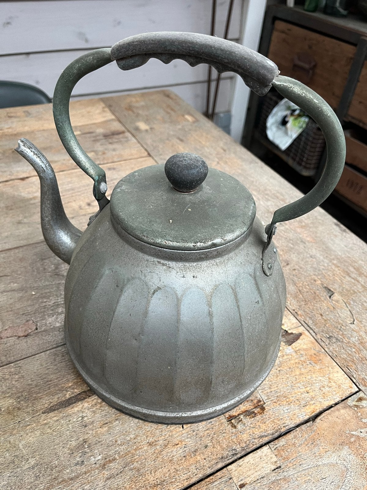 Antieke metalen fluitketel - Decoratief item, Antiek en Kunst, Ophalen