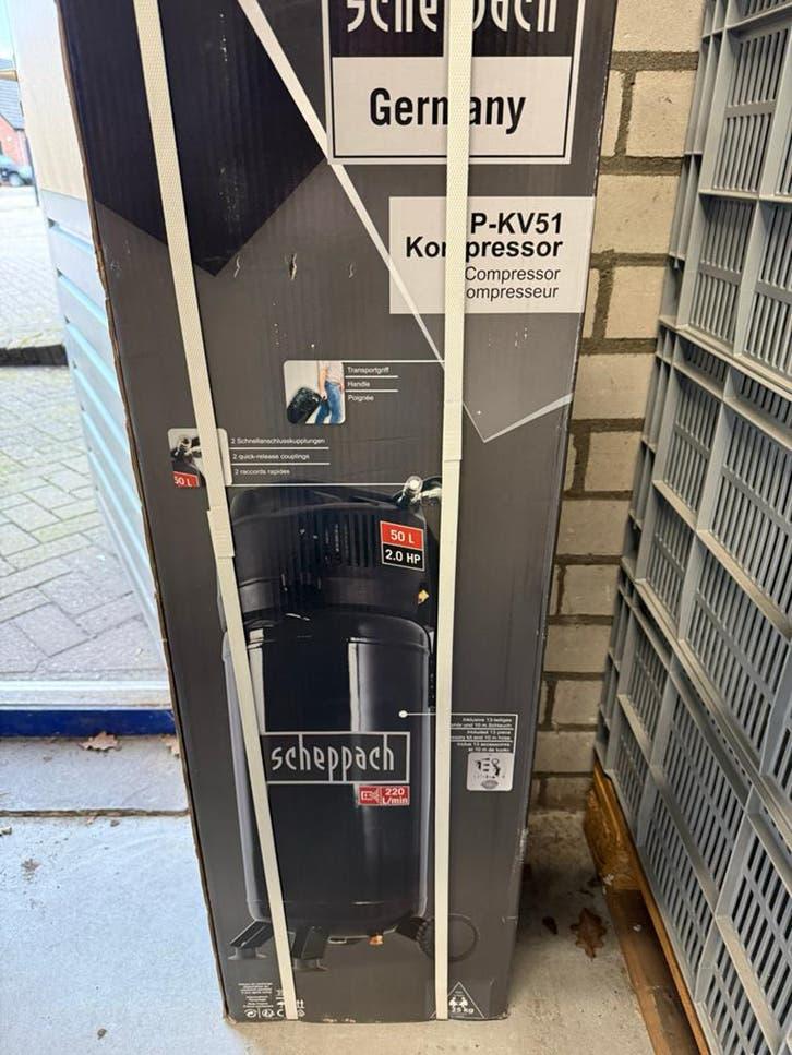 Scheppach P-KV51 Compressor Nieuw - 50L, 1500W, Olievrij, Doe-het-zelf en Verbouw, Compressors, Ophalen, 6 tot 10 bar, Nieuw, 25 tot 100 liter