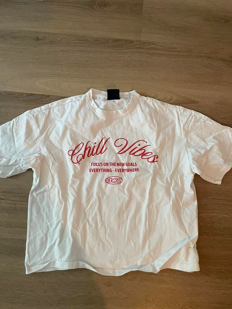 Wit t-shirt van STWD maat xs, Kleding | Heren, T-shirts, Ophalen, Zo goed als nieuw, Maat 46 (S) of kleiner, Wit