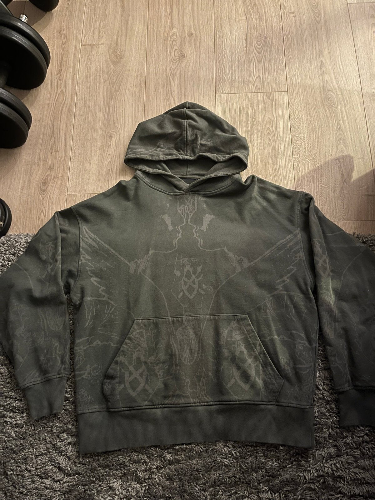 Daily Paper Hoodie - Groen met print - Maat L, Kleding | Heren, Ophalen, Gedragen