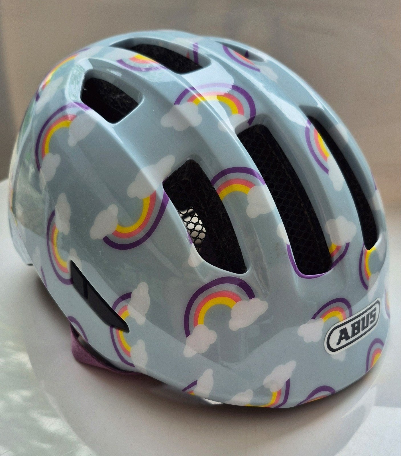 ABUS Fietshelm Kinderen - Regenboog design, Ophalen, Jongen of Meisje, Overige maten, Zo goed als nieuw