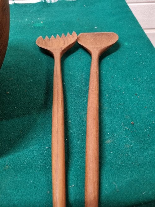 Slakom met bestek van teak hout vintage, Ophalen of Verzenden, 'T Olde Gre-j, Info@toldegrej.nl, Endepoelstraat 20f Didam