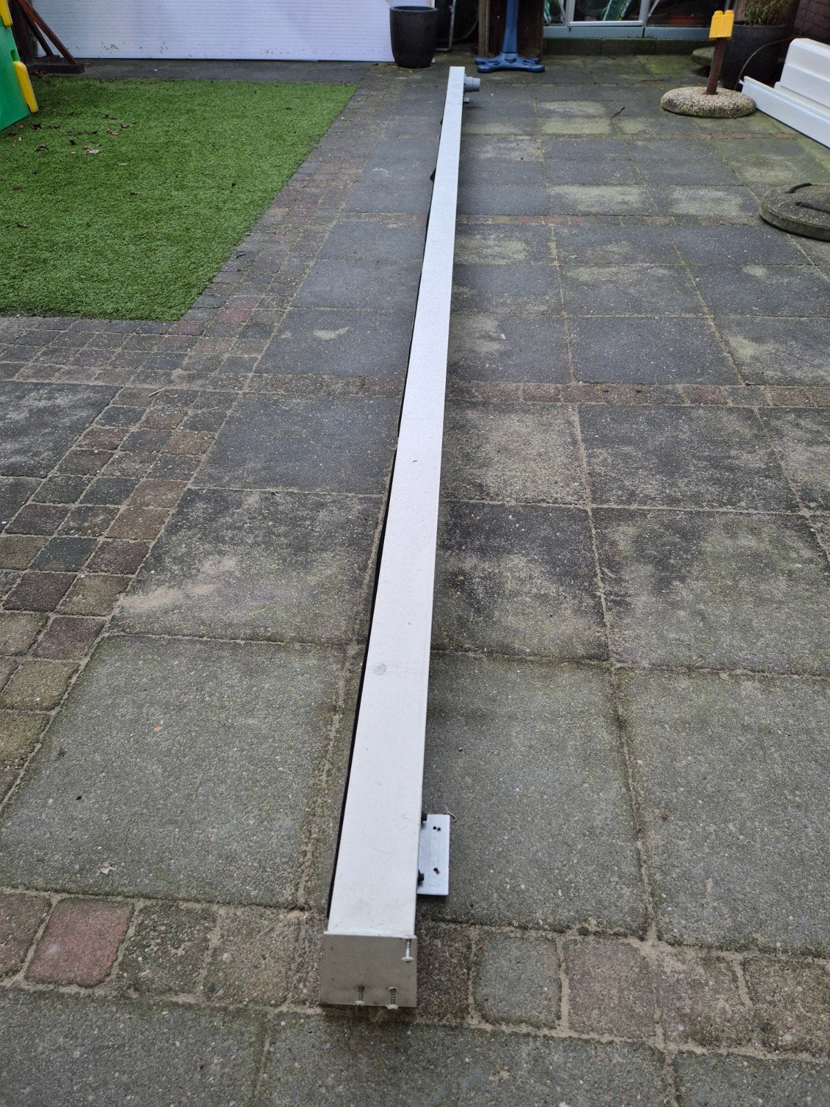 Aluminium dakgoot 5 meter met afvoer, Ophalen, Gebruikt, Aluminium, 80 mm of meer