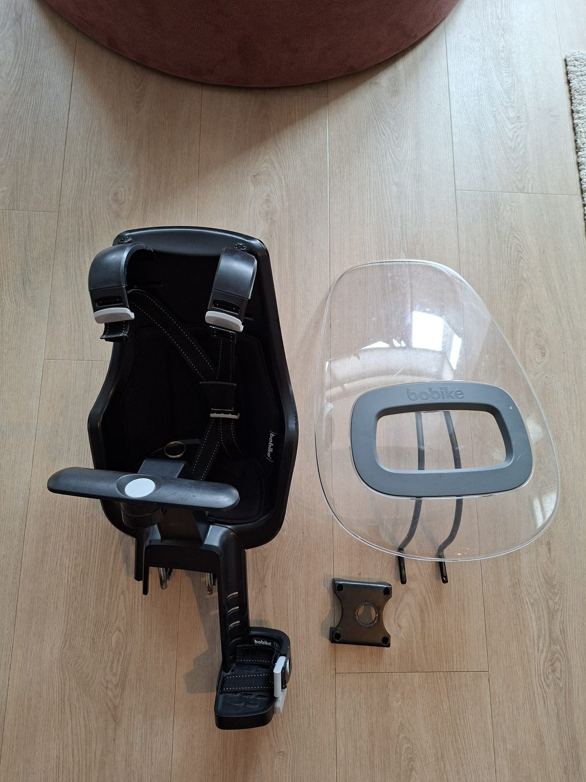 Fietsstoel Bobike zitje voor, incl windscherm., Ophalen, Gebruikt