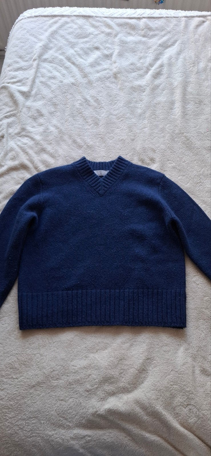Primark Donkerblauwe V-hals Trui Maat S, Kleding | Dames, Truien en Vesten, Ophalen of Verzenden, Zo goed als nieuw, Maat 36 (S)