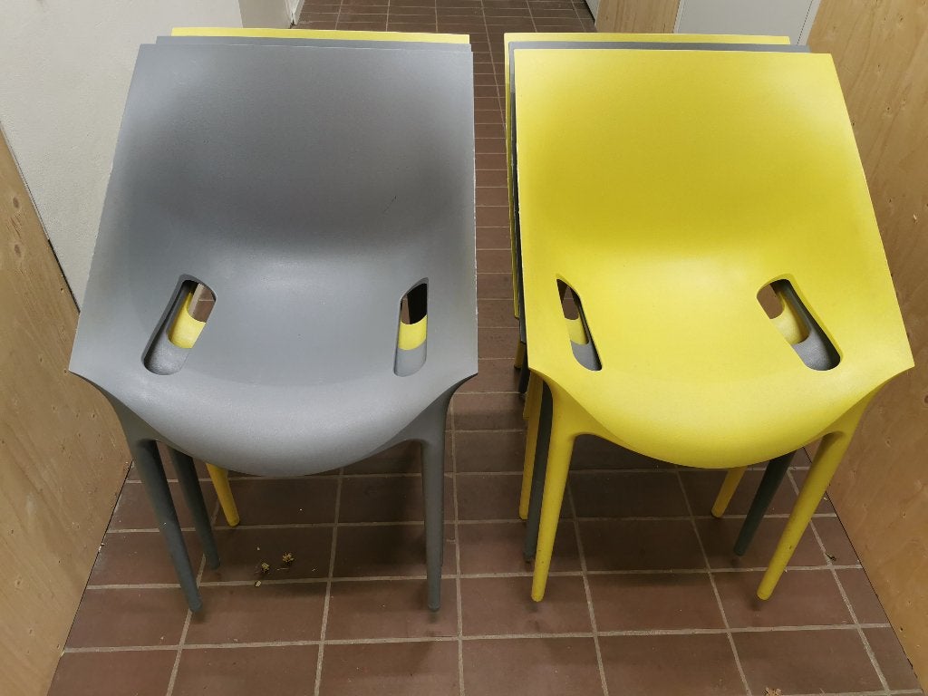6 Kunststof loungestoelen, Tuin en Terras, Ophalen, Gebruikt, Kunststof, Stapelbaar