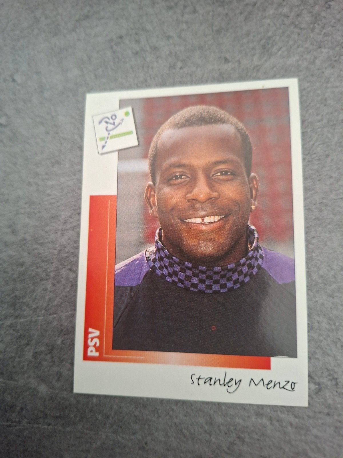 Panini sticker Voetbal 96. Stanley Menzo PSV Eindhoven., Ophalen of Verzenden, Zo goed als nieuw, Sticker