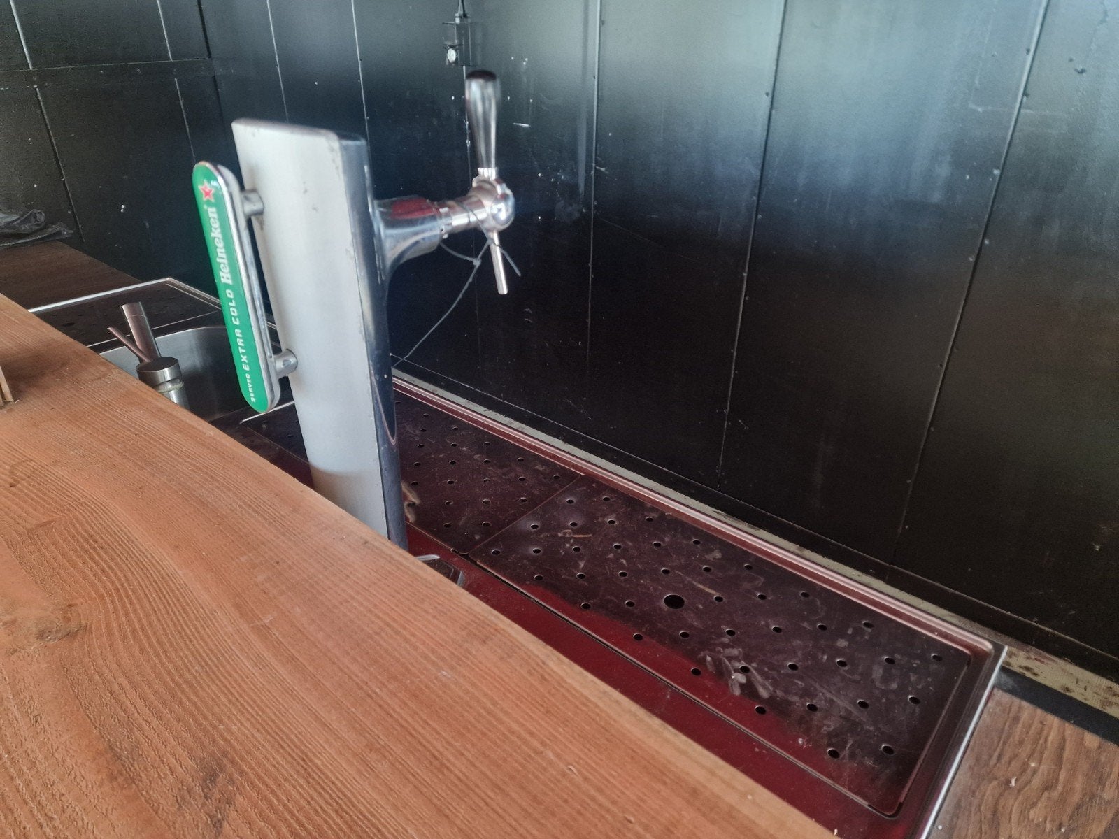 Biertap installatie 1.80x0.50m druiprek spoelbak en kraan, Overige merken, Gebruikt, Ophalen of Verzenden, Nb