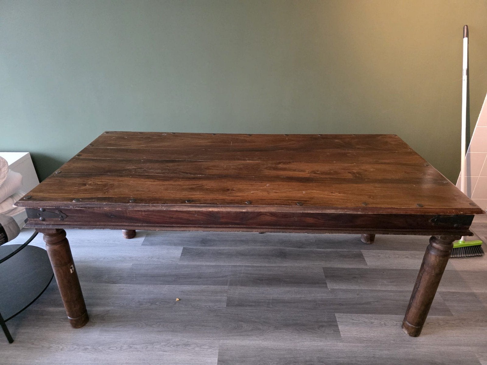 Robuuste antiek houten eettafel  185/90cm, Ophalen, 100 tot 150 cm, Rustiek, Koloniaal, Zo goed als nieuw